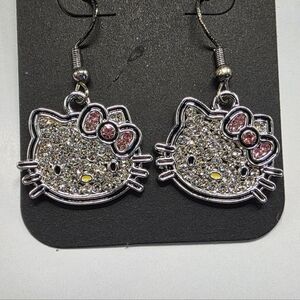 Hello Kitty Rhinestone Pink Bow Earrings Handmade‎ Hypoallergenic BUNDLE & SAVE